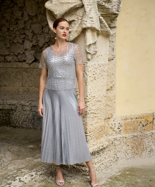 Foil Pleated Skirt